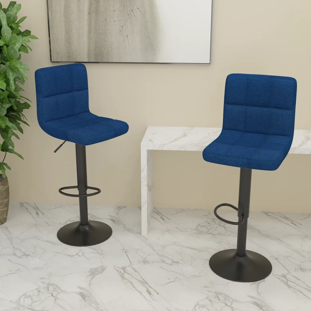 Sgabelli da Bar 2 pz Blu in Tessuto cod mxl 63528