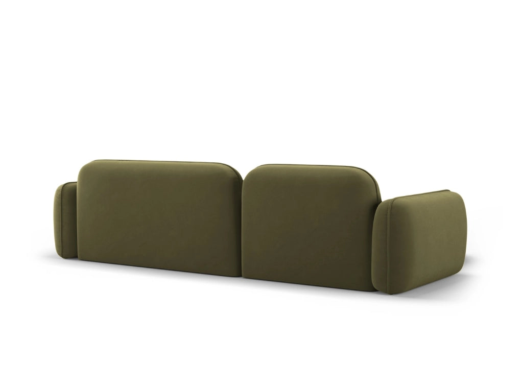 Cosmopolitan Design - Divano angolare modulare sinistro "Sydney" 4 posti in velluto verde chiaro 