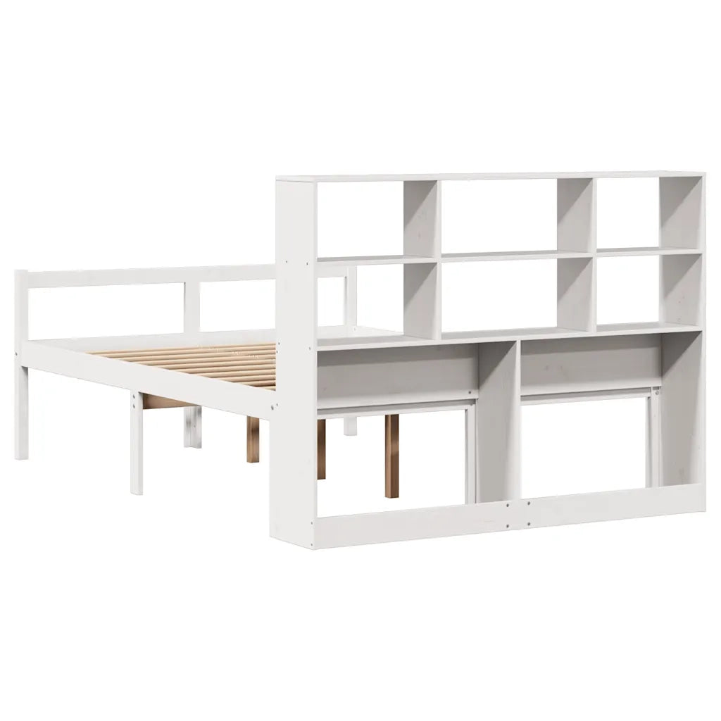 vidaXL Letto Libreria senza Materasso Bianco 140x190 cm Legno di Pino