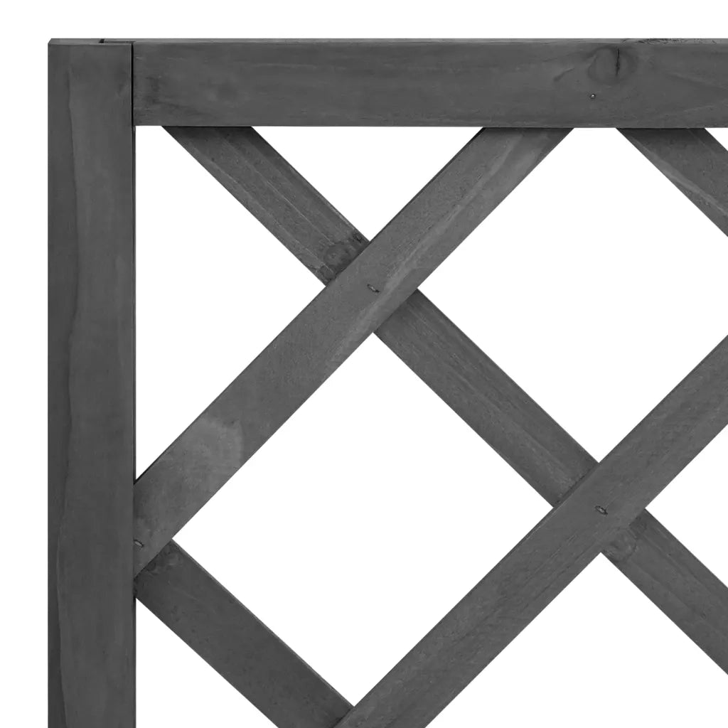 Fioriera con Traliccio Nera 70x30x135 cm in Massello di Abete cod mxl 49449