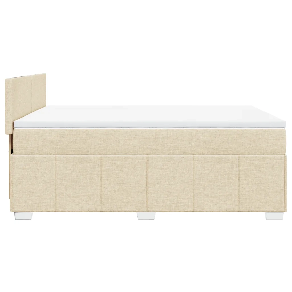 Giroletto a Molle con Materasso Crema 140x19 cm in Tessuto