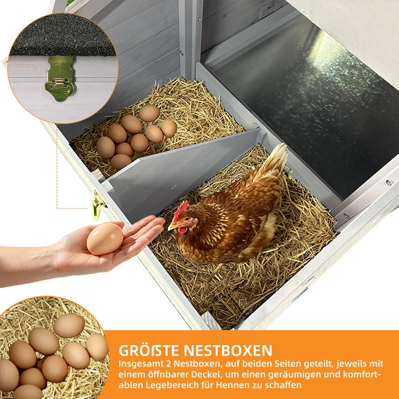 GABBIA PER GALLINE Rialzata 72x60x25,5 cm Legno Grigio Chiaro