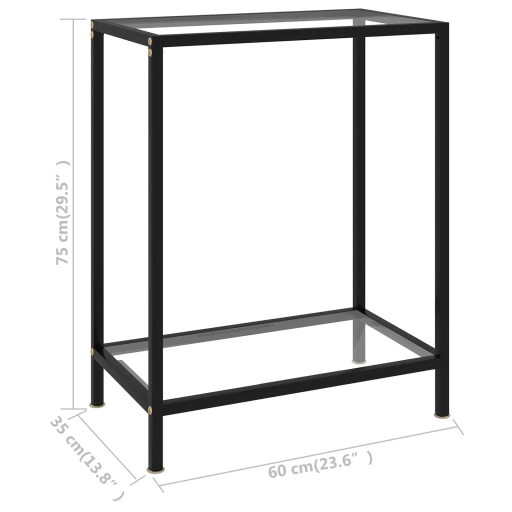 Tavolo Consolle | Tavolo d'Ingresso Trasparente 60x35x75 cm in Vetro Temperato