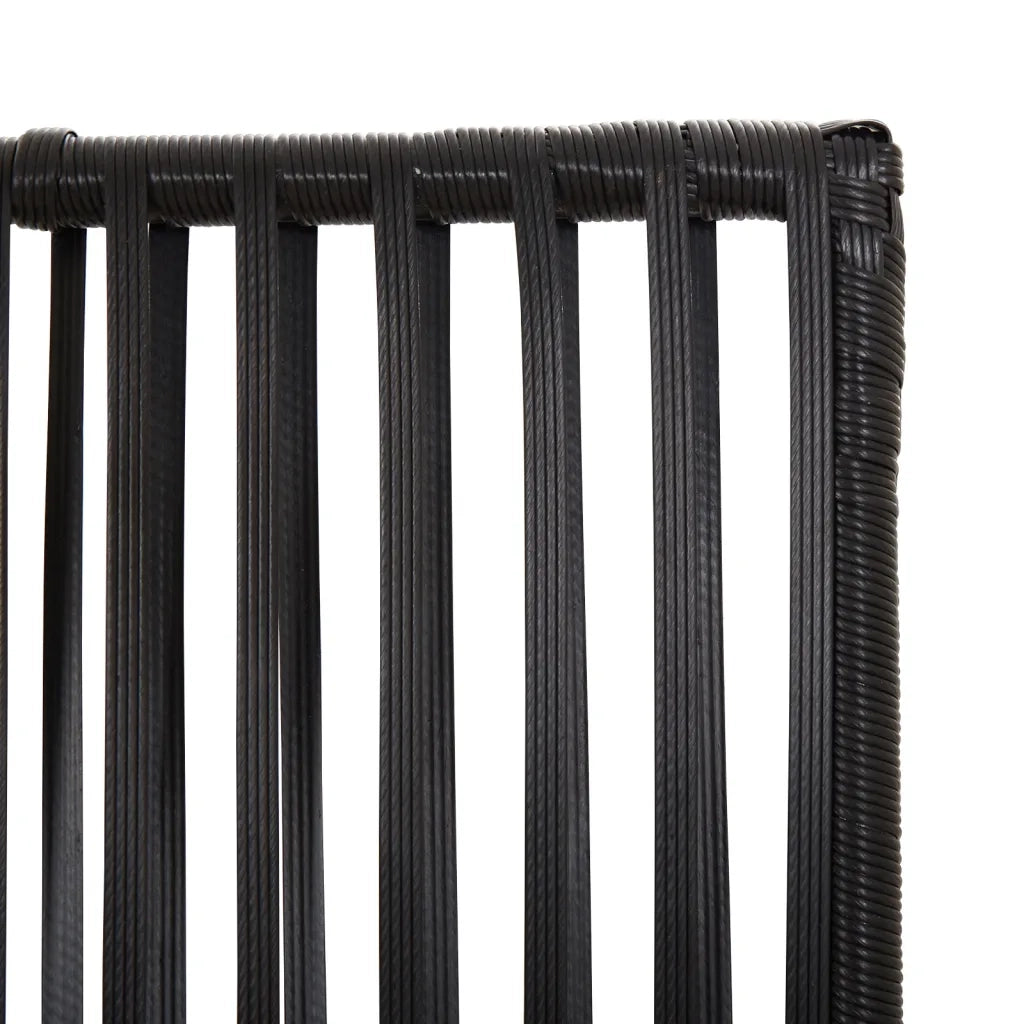 Divisorio per Ambienti a 3 Pannelli Nero in Polyrattan 365388