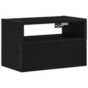 Comodino | Armadio da Notte | Mobiletto da notte a Muro Nero 45x26x28,5 cm