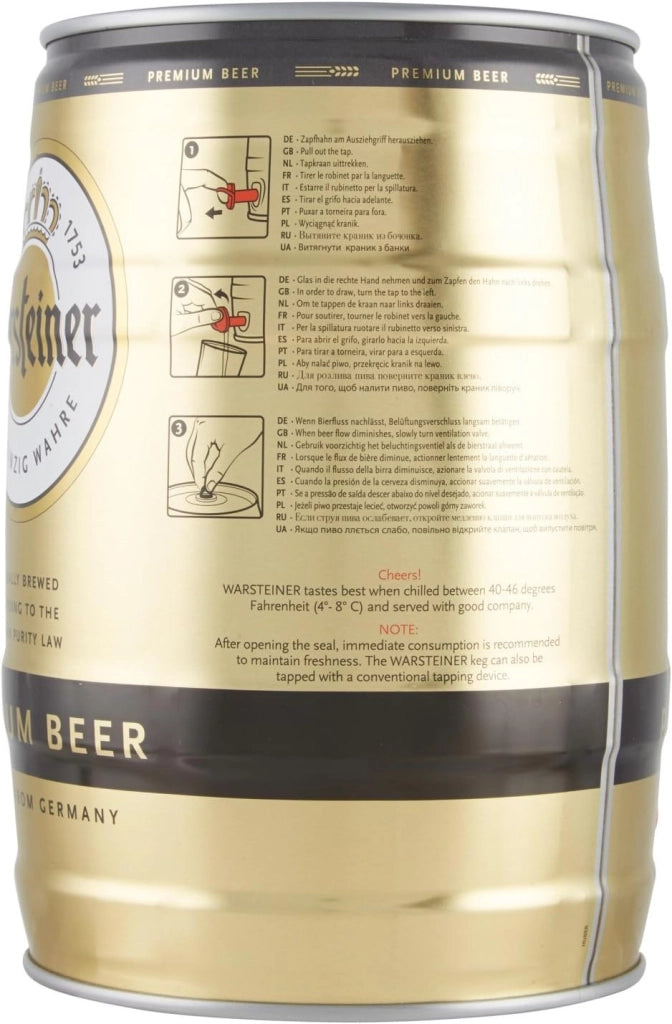 Warsteiner premium beer birra in fusto da 5 litri