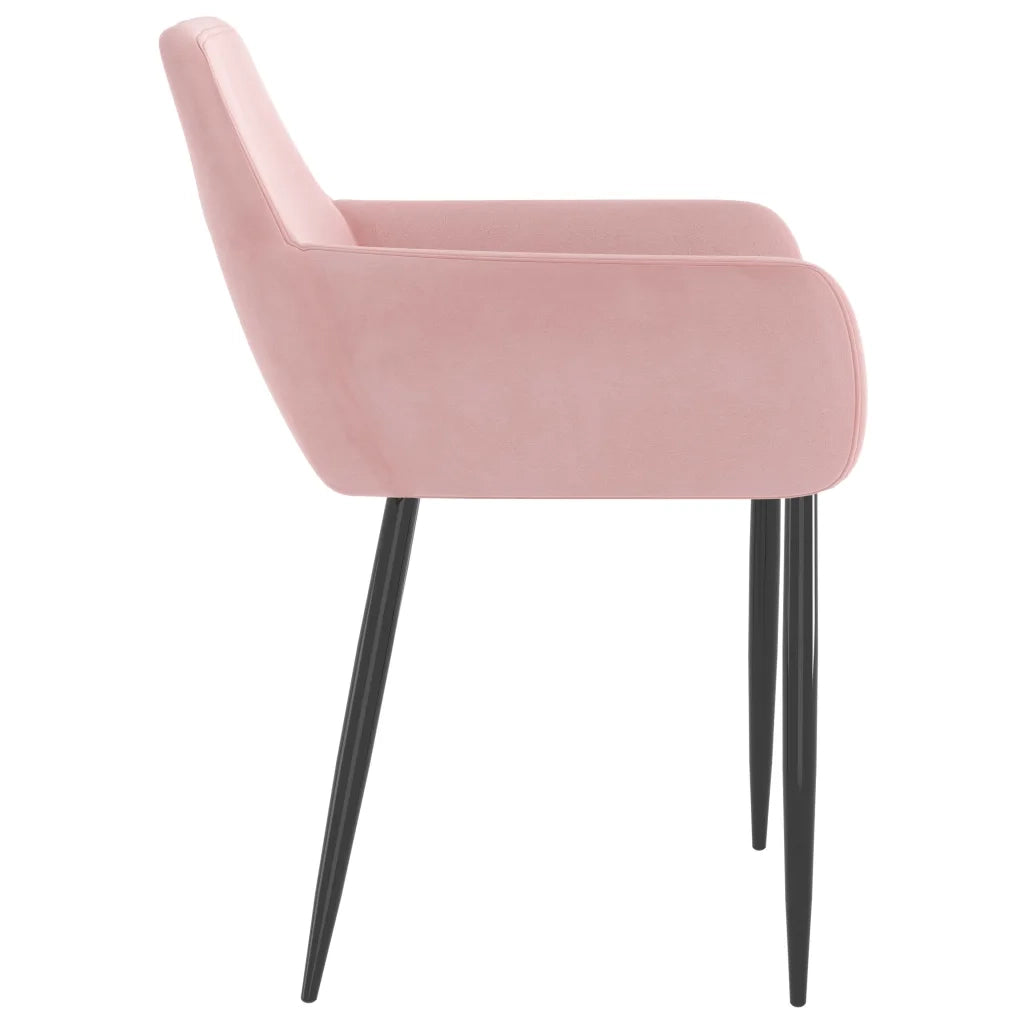 Sedie da Pranzo 2 pz Rosa in Velluto cod mxl 31494