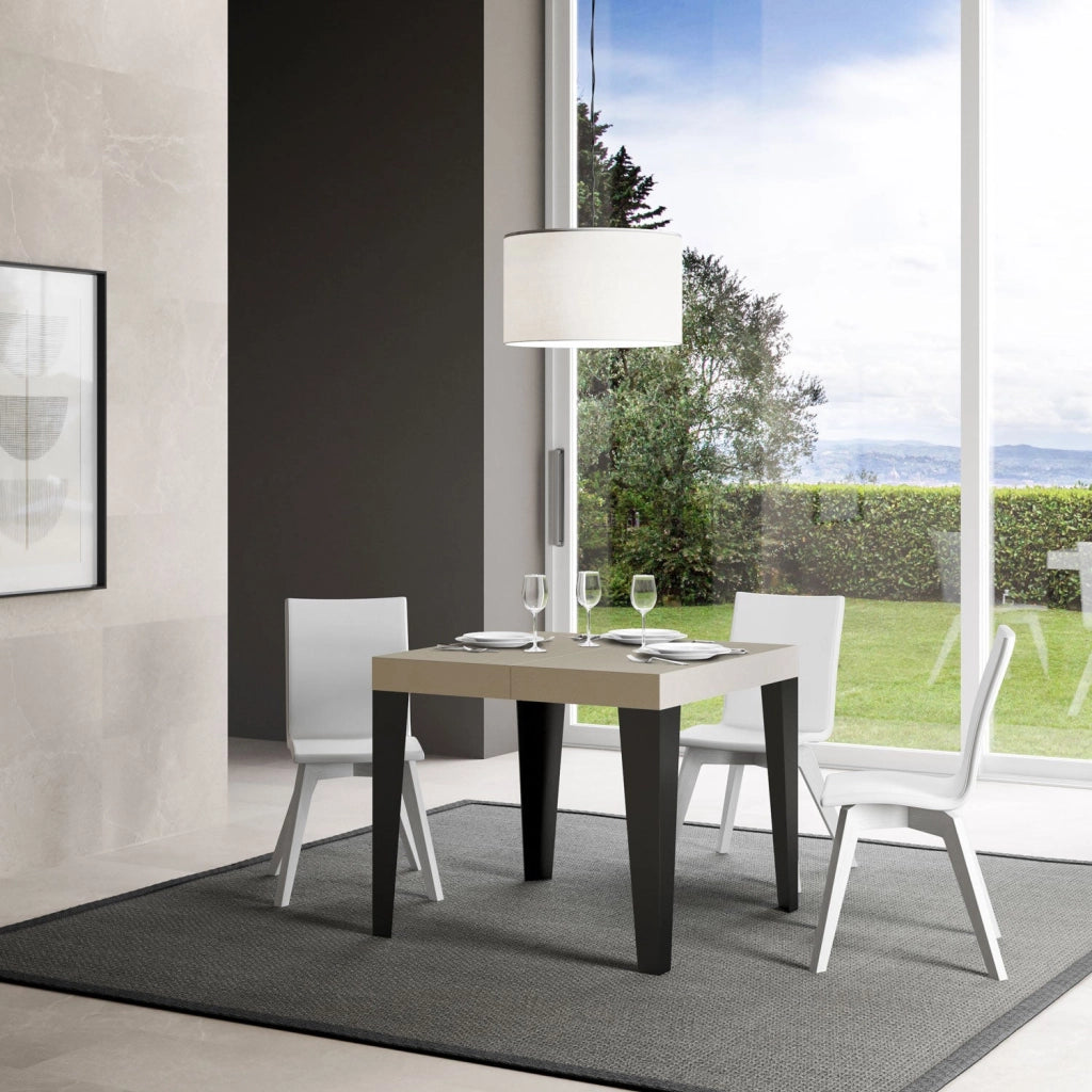 Tavolo Allungabile 90-246x90x77 cm Flame Cashmere Telaio Antracite