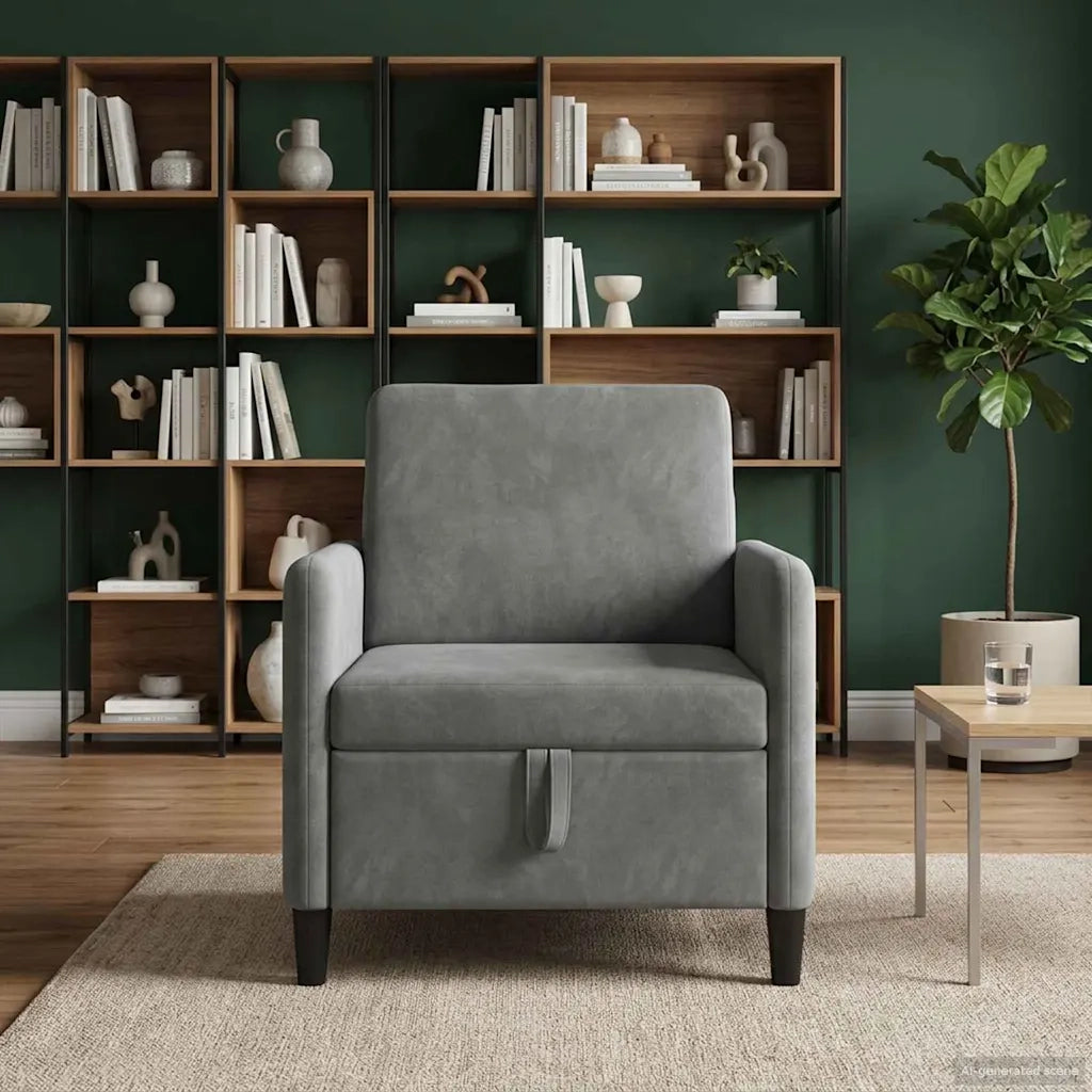 Divano con Storage Grigio Scuro 72 x 78 x 87 cm Poliestere 42036878
