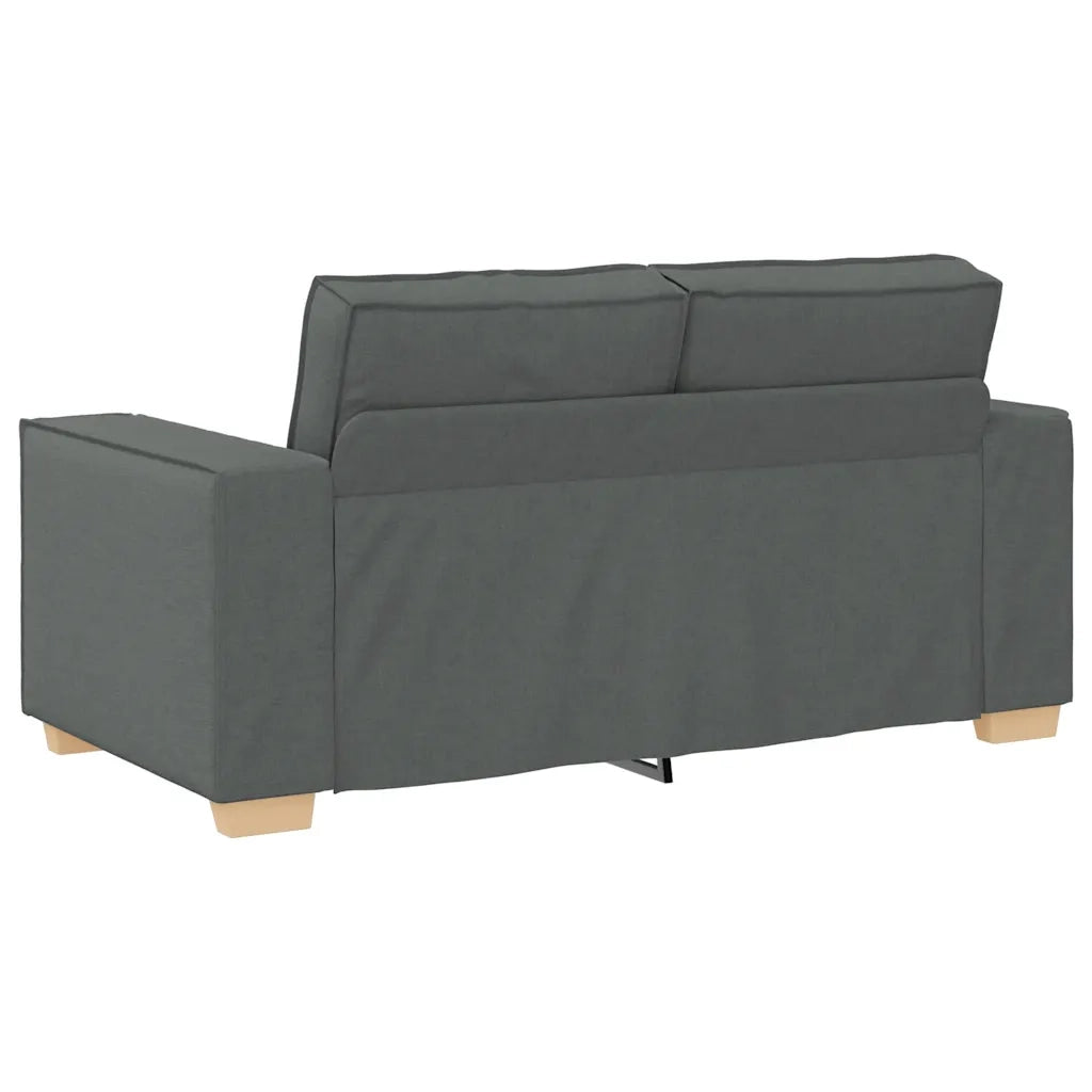 Set di Divani 2 pz con Cuscini Grigio Scuro in Tessuto