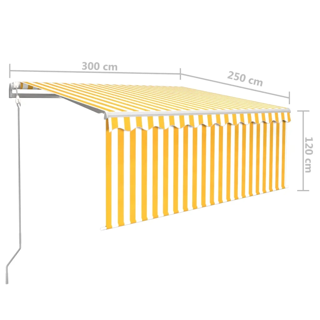 Tenda Automatica con LED Sensore Vento 3x2,5 m Giallo Bianco 3069273