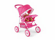 Passeggino per Bambole Richiudibile in Metallo 54x26x50cm Spring Rosa