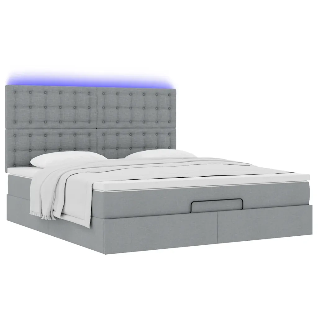 Struttura Letto Pouf con Materasso 180x200 cm in Tessuto 3314190