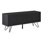 Comò con 2 Ante - Apertura Push-to-Open, Gambe in Metallo - Mobiletto Multiuso per Camera/Ufficio (AxLaxP) 46,5 x 110 x 30 cm - Mobile Porta TV con Supporto fino a 20 kg - Nero