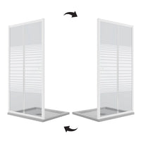 Porta Doccia Bianco 120 CM H185 Vetro Serigrafato mod. Blanc