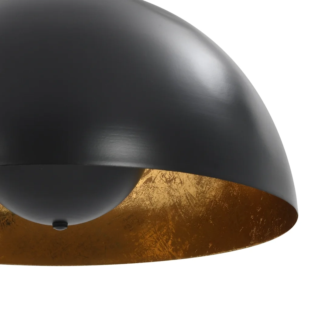 Lampadari 2 pz Nero e Oro Semi-Sferici 40 cm E27 CFW8812249