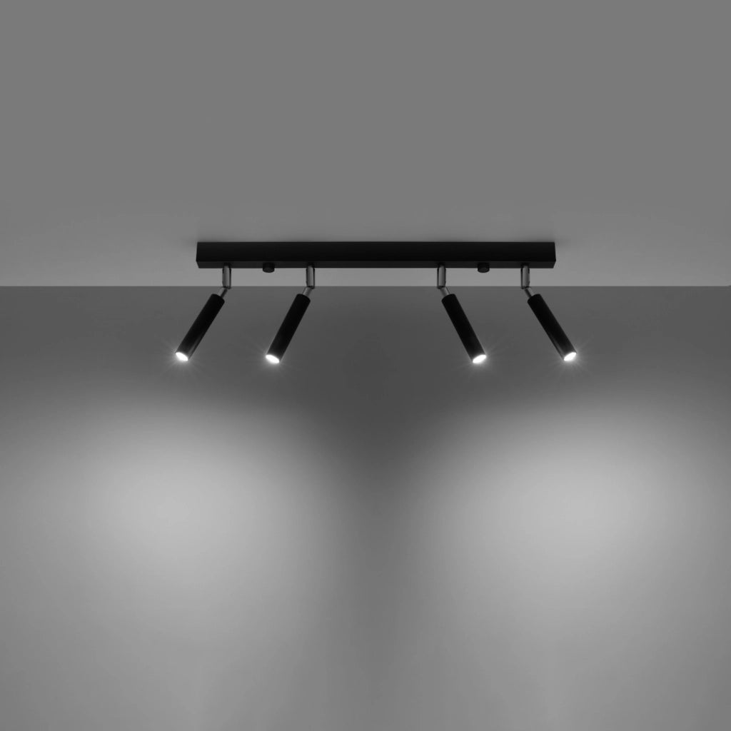Plafoniera a barra OPTIMA 4xG9 nero/cromo Pure Lume