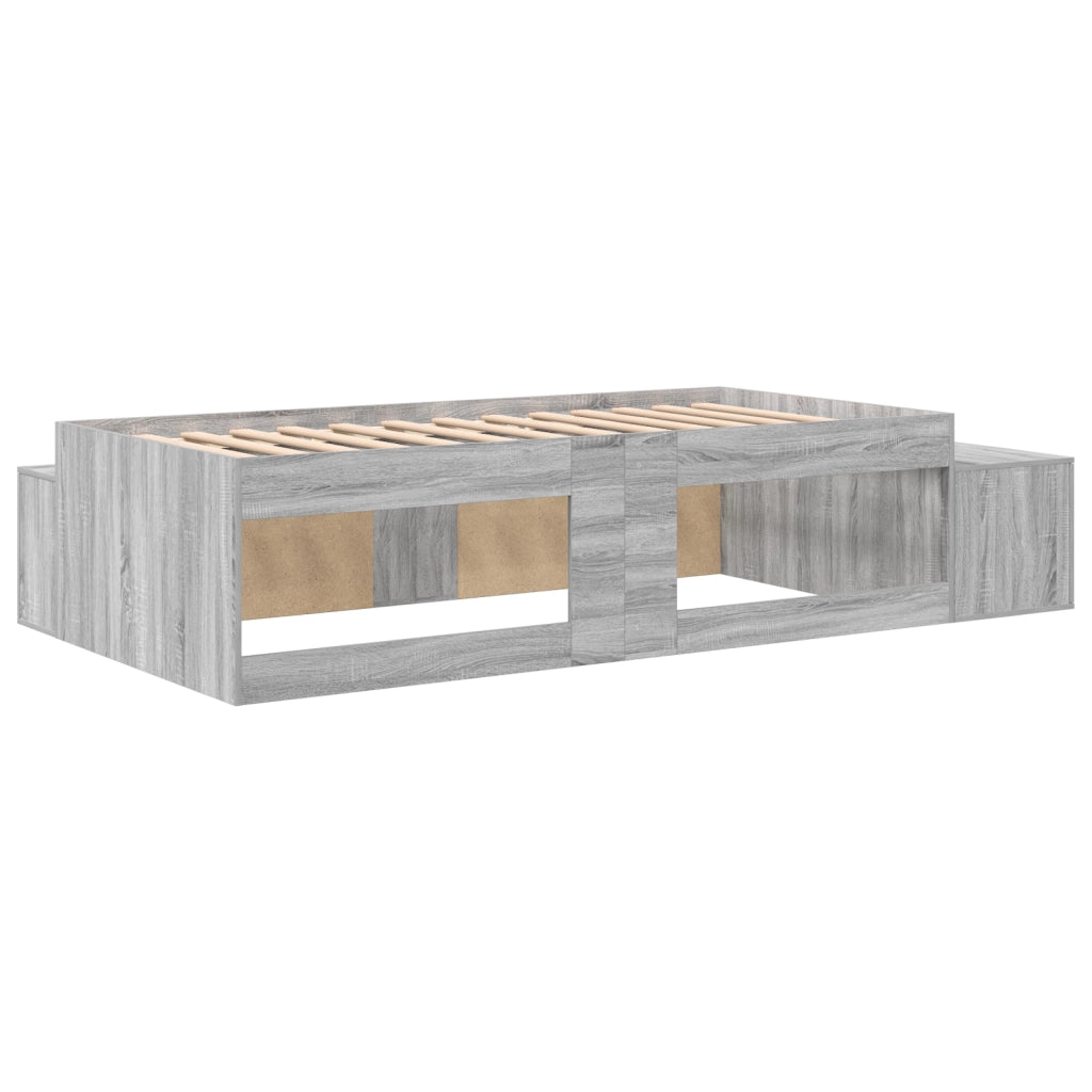 Struttura Letto di Stoccaggio Grigio Sonoma 75x190 cm