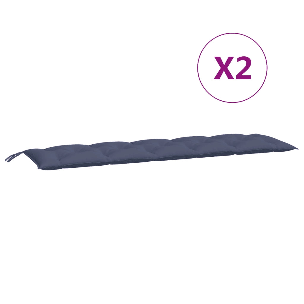 Cuscini per Panca 2 pz Blu Marino 180x50x7 cm in Tessuto Oxford 379106