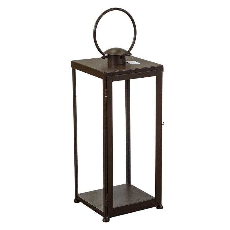 Lanterna metallo bronzo quadro cm30x30h73/95