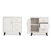 MOBILE MODERNO IN LEGNO CON 3 CASSETTI, 1 ANTA E PIANO D'APPOGGIO COLORE BIANCO DIMENSIONI 80X38X74 CM