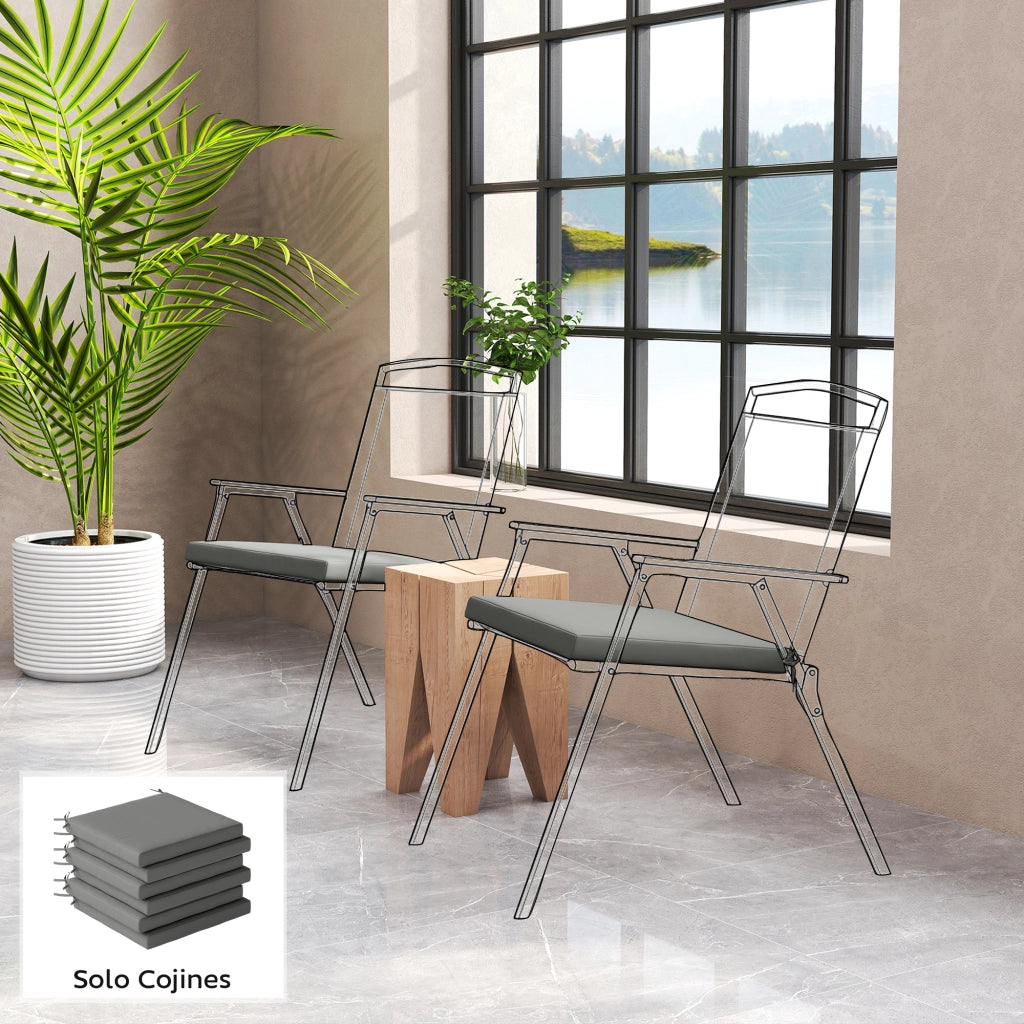 Set di Cuscini per Sedie da Pranzo ¨C zephmum ¨C Grigio Scuro 46x42x7 cm 6 Pezzi