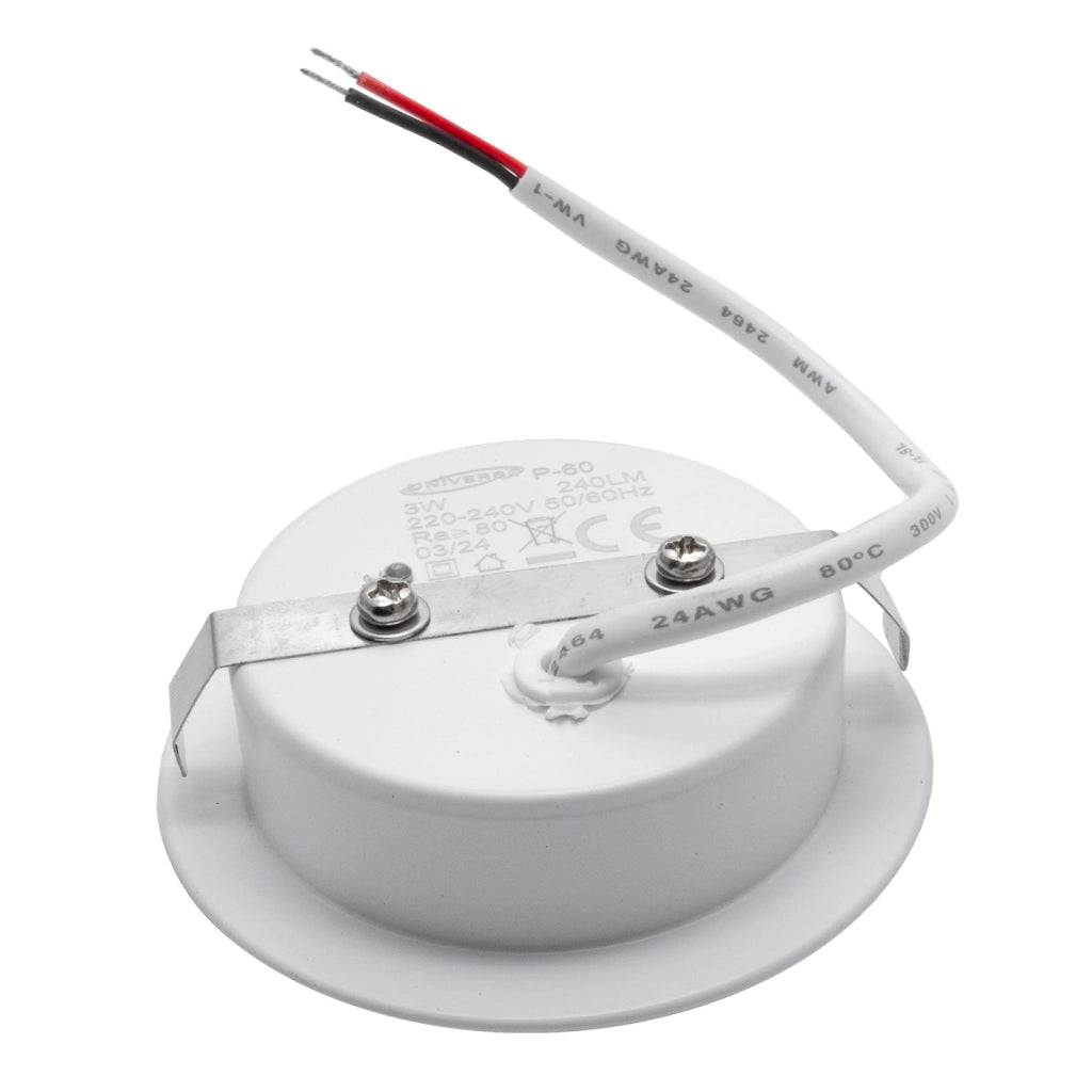 Faretto slim LED 3W bianco incasso 60mm diffusore opaco basso consumo luce moderna cappa cucina mensole mobili IP20 230V 4000K