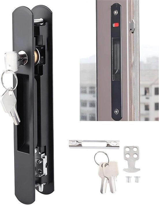 Sistema di Blocco per Porte Scorrevoli - Blocco per Porte a Battente - Unico/Doppio Blocco - Sistema di Blocco per Porte - Sicurezza Personale - Protezione