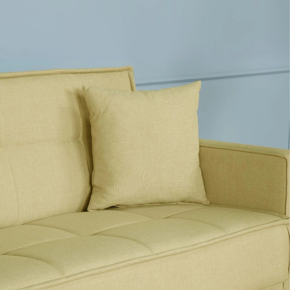 Divano funzione letto e contenitore Legen 3 Posti in vellutino Senape 210x85x87H