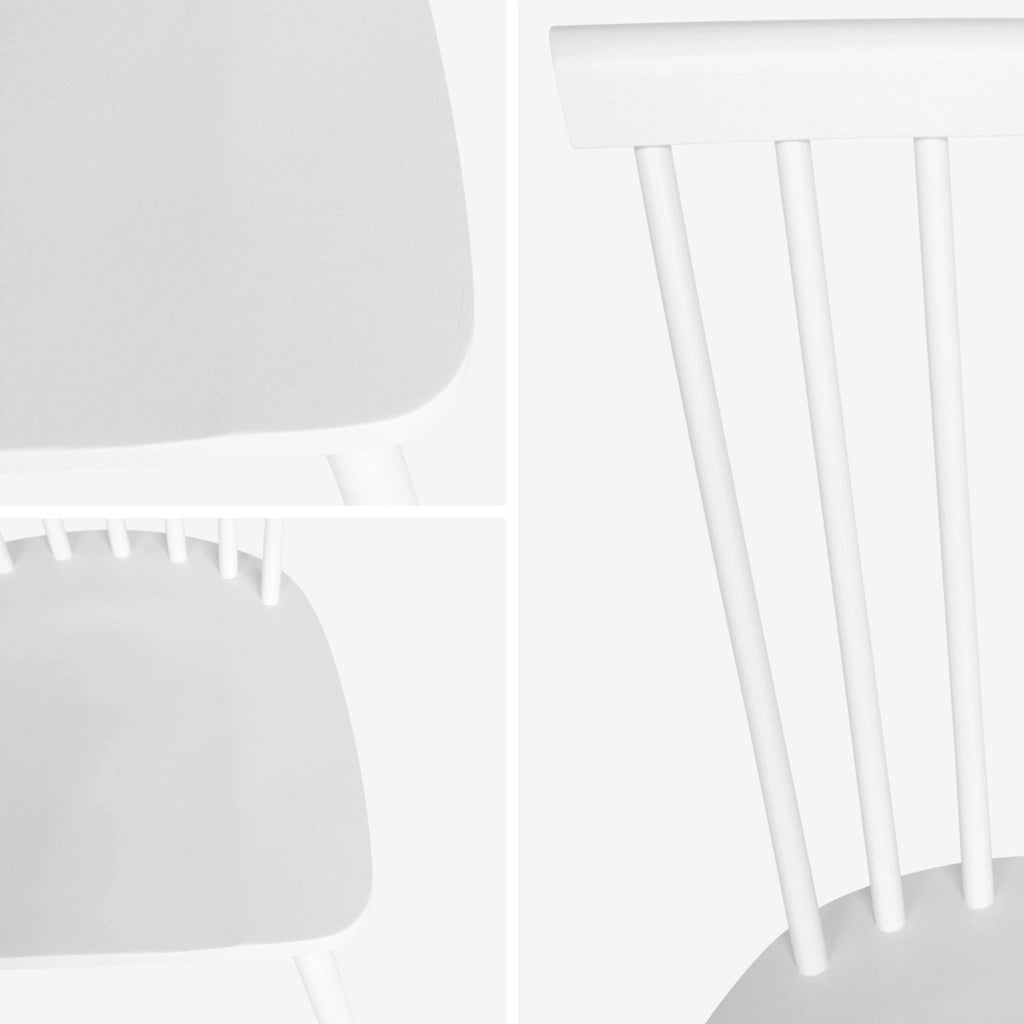 Set di 4 sedie in legno di hevea, bianco