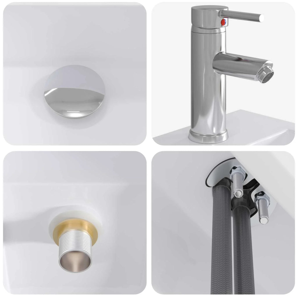 Lavabo da bagno Cromato 45,5 x 25,5 x 13 cm Metallo