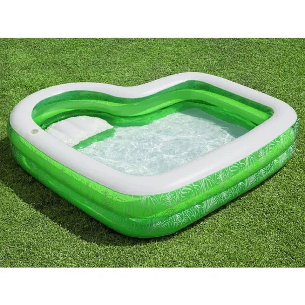 Trade Shop - Piscina Gonfiabile Per Famiglie Con Sedile Tropical Paradise 231x231x51 Cm 54336 -