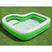 Trade Shop - Piscina Gonfiabile Per Famiglie Con Sedile Tropical Paradise 231x231x51 Cm 54336 -