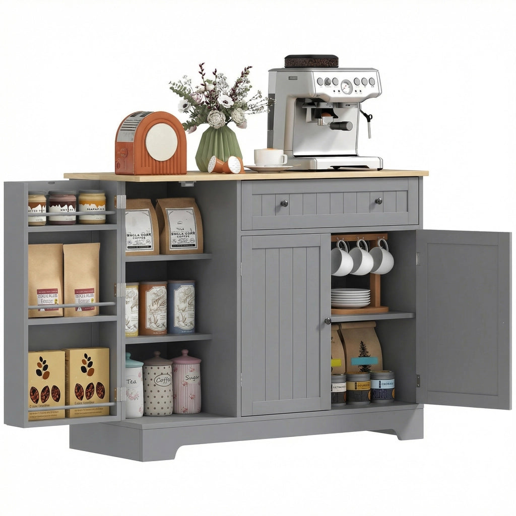 Armadio Cucina con Ripiani Aggiustabili ¨C zephmum ¨C Grigio 105x40x83 cm