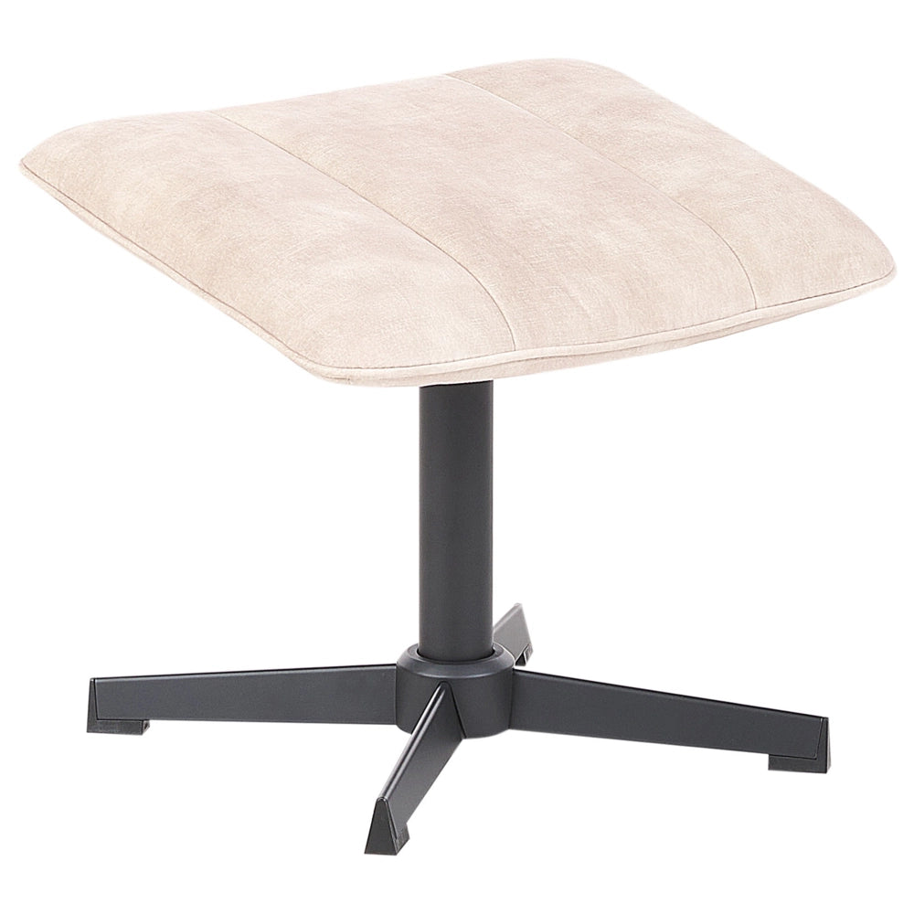 Poltrona girevole con poggiapiedi Velluto beige Base singola Seduta imbottita
