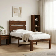 Letto Singolo con Testiera ROSTOCK Marrone Scuro 75 x 190 cm 903479