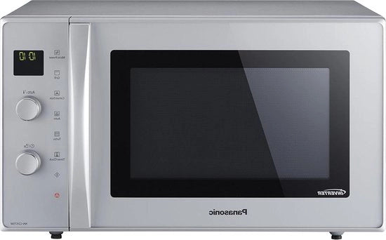 Magnetron NN-CD575MEPG - capacità di forno 27 litri - aria calda e griglia - finitura argentata - piano di cottura elettrico con base tedesca