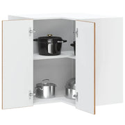 Pensile da Cucina ad Angolo-Mobile Cucina da Parete Lucca Legno Antico in Truciolato