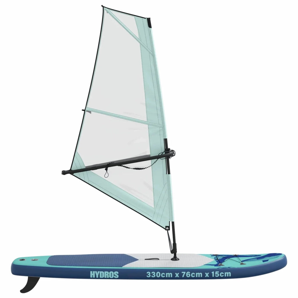 SUP gonfiabile con vela HYDROS 330 x 76 x 15 cm Turchese per 42039136
