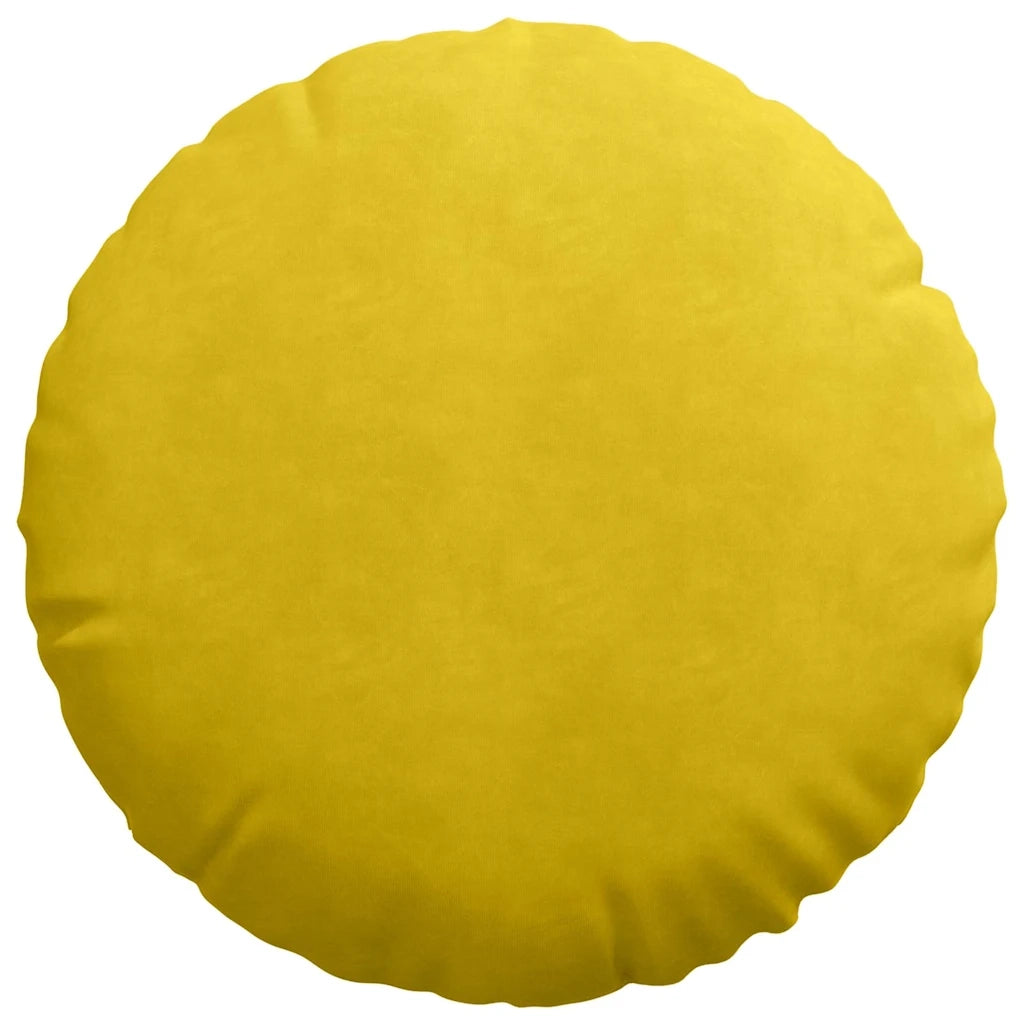 Cuscini per Seduta 2 pcs Giallo Ø50 x 19 cm Velluto