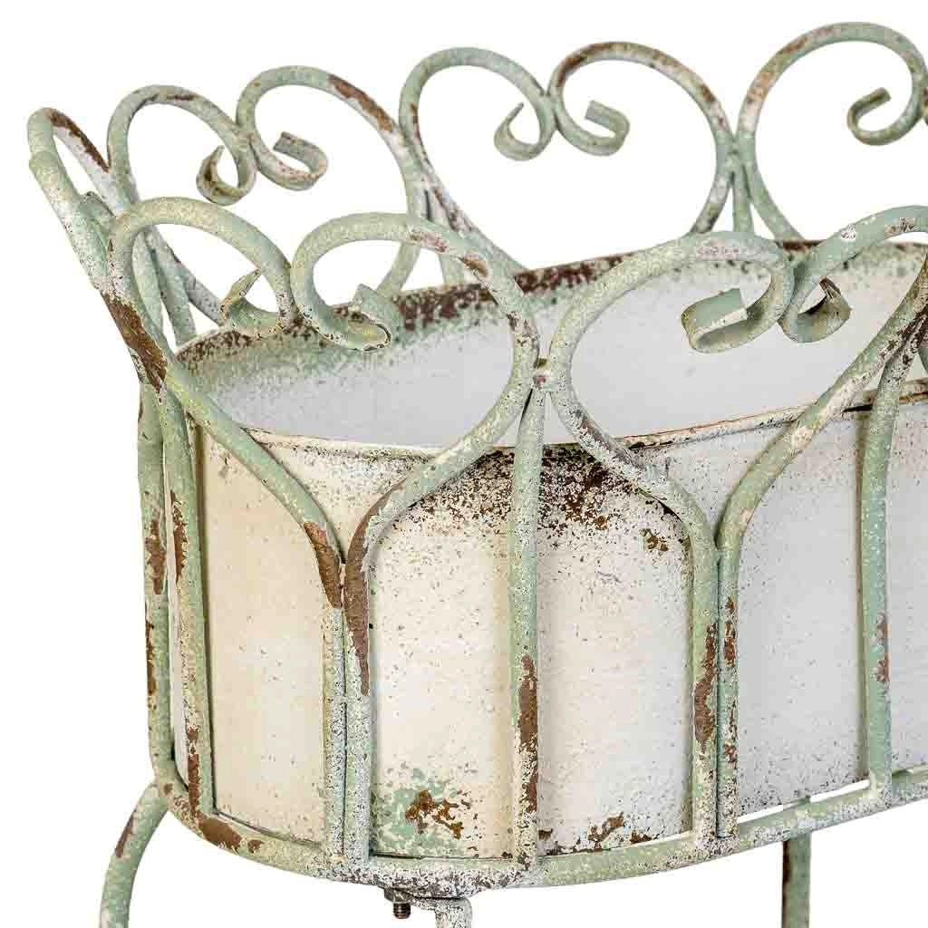 Fioriera in metallo bianco 43,5x34,5x71,5h cm