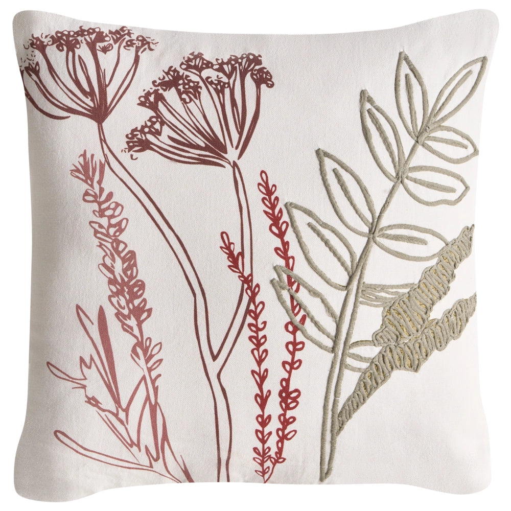 Set di 2 cuscini decorativi in tessuto di cotone bianco e verde con motivo floreale 45 x 45 cm