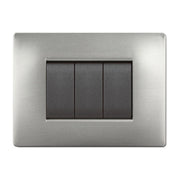 PLACCA LIFE Q LIVING PLAST ACCIAIO SATINATO 4P