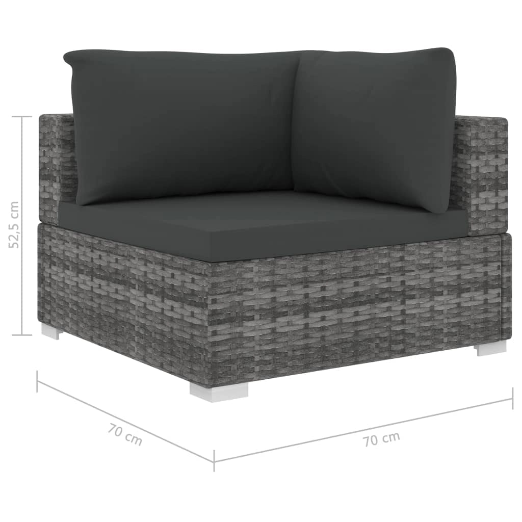 Set di mobili da giardino mobili da esterno set da 4 pezzi con cuscini resina intrecciata grigia 02_0016182