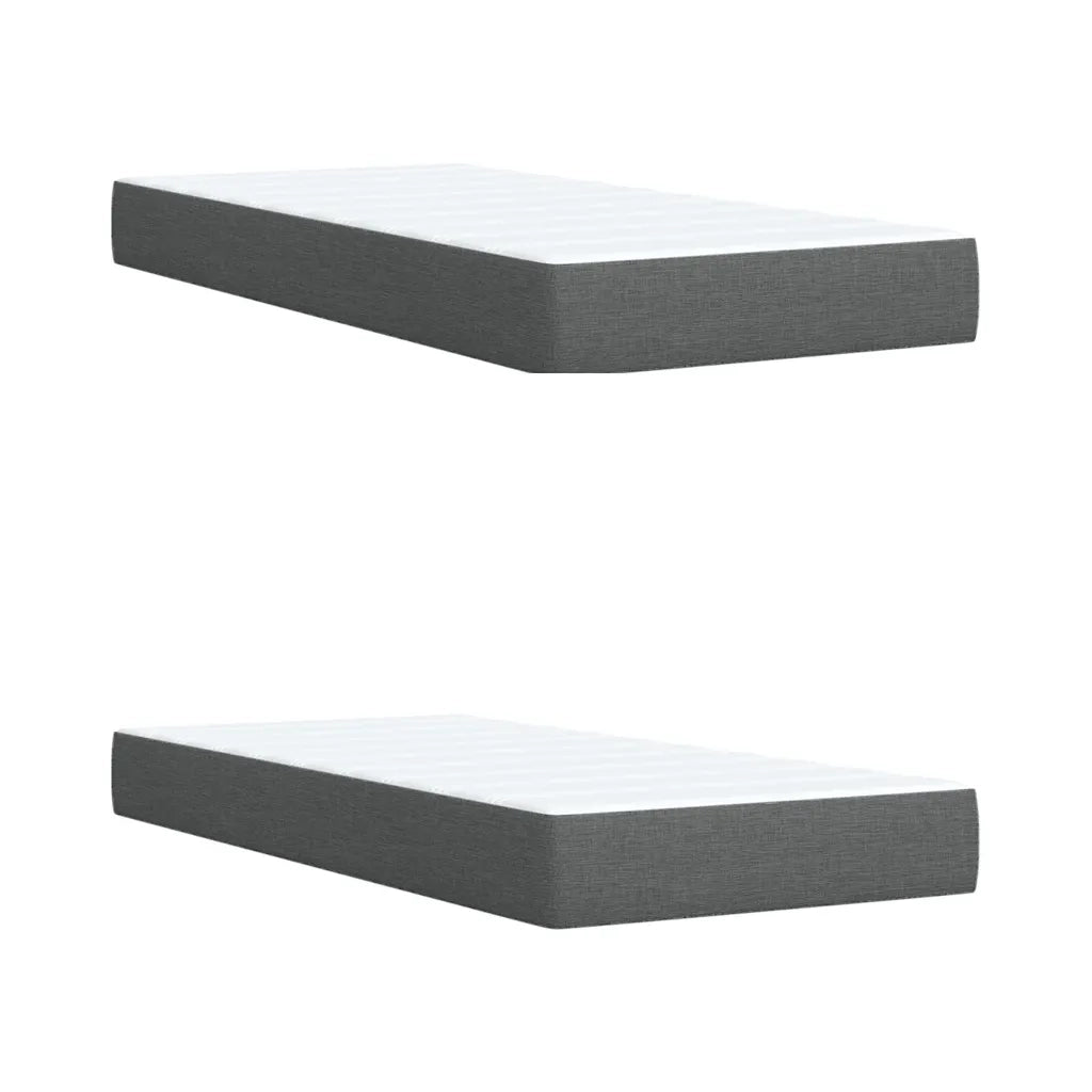 Giroletto a Molle con Materasso Grigio Scuro 200x200 cm Tessuto 3286802