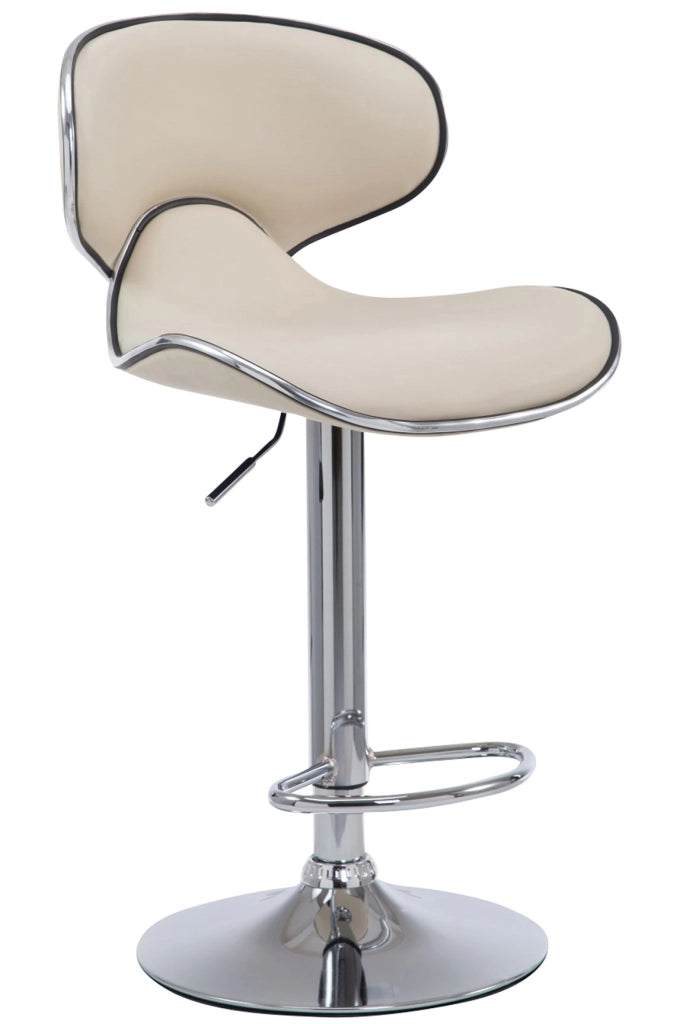 Sgabello Las Vegas V2 in similpelle crema,cromo