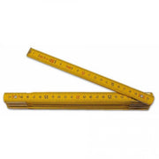Trade Shop - Metro A Stecca Da 2 Mt Metri In Legno Segnatura Cm Pieghevole Testate Rosse Nero -