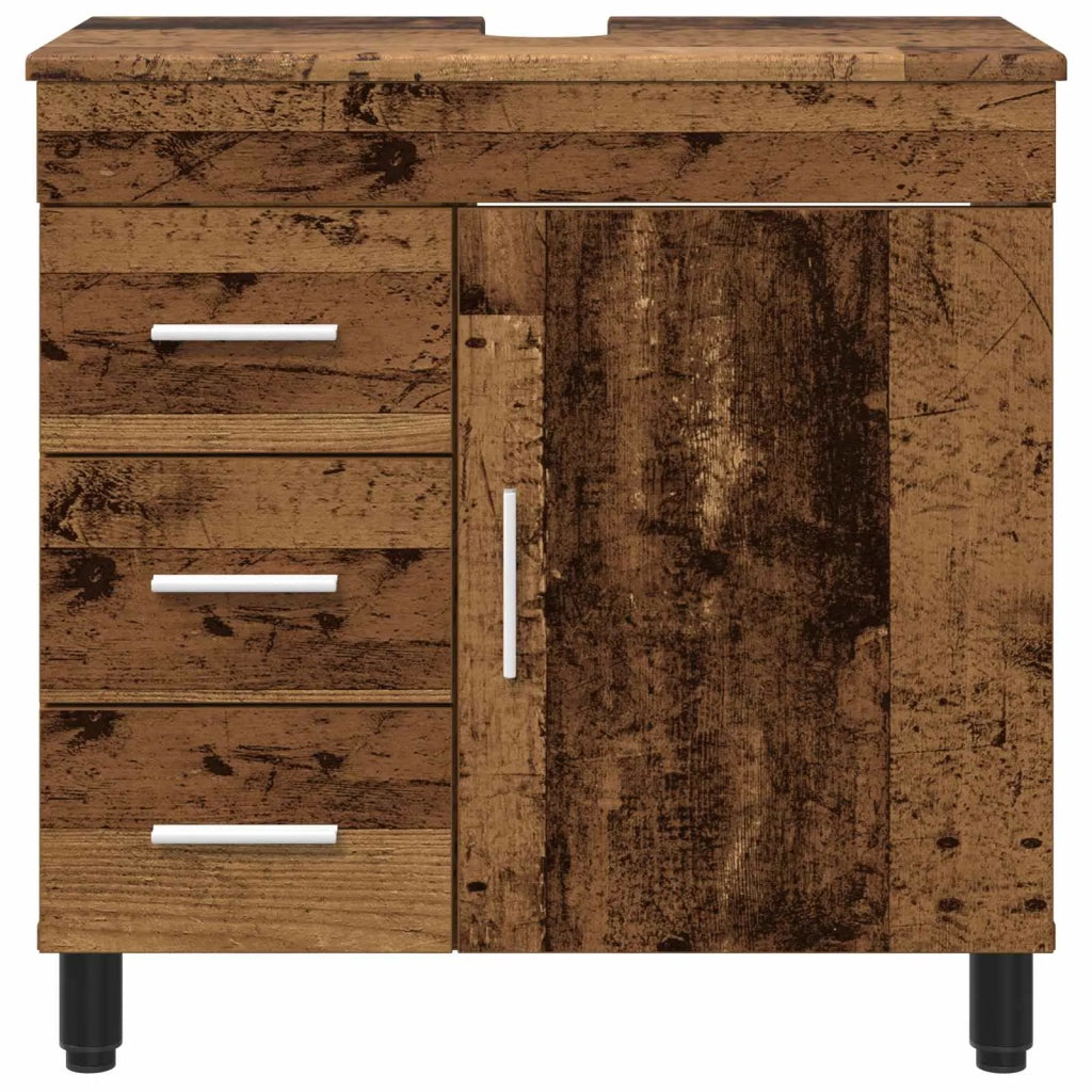 Mobiletto da bagno Legno antico 60 x 35 x 60 cm 889383