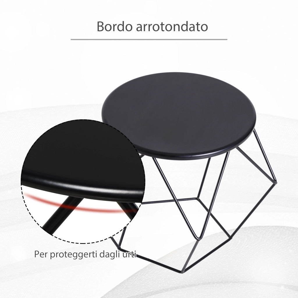 Tavolino da Caff¨¨ Moderno ¨C Zephmum ¨C Acciaio Bianco, Piano Vetro Temperato, 54x54x44cm