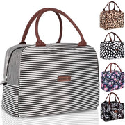 Borsa da pranzo, Borsa da spesa, Borsa da pranzo per donne, Scatola da pranzo isolata, Sostenibile e capiente, Per adulti, a righe